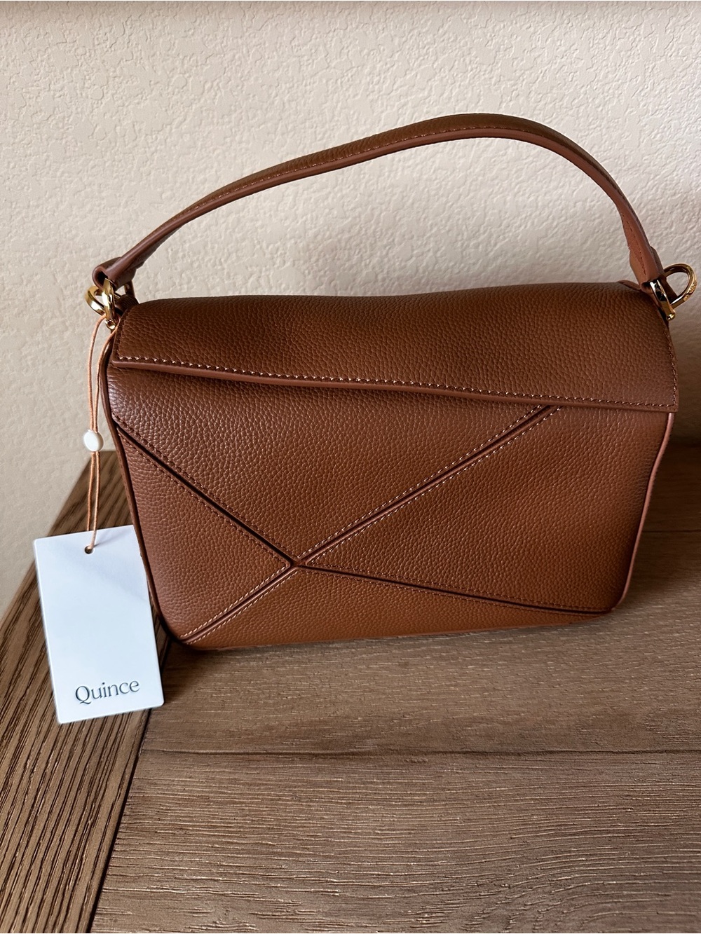 NWT QUINCE Italian Leather Patchwork Crossbody Bag - Picture 4 of 12
